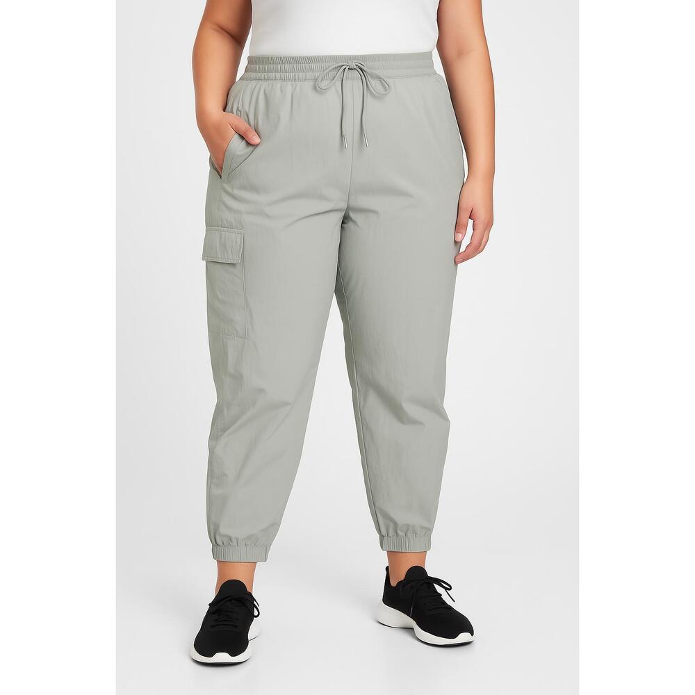 GapFit Women XXL Sage Green Cargo Elastic Drawstring Runaround Paraschute Pant